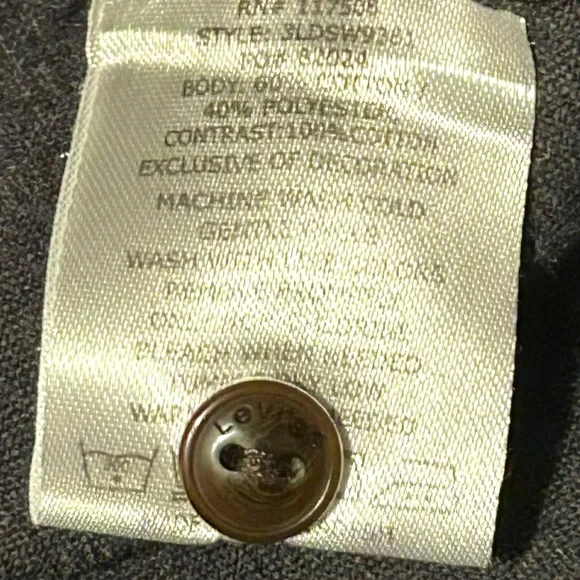 Men’s Levi’s Button Front Shirt XL Gray Pocket Short Sleeves - Picture 4 of 7
